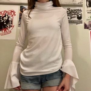 NASTY GAL white turtleneck with flowy sleeves!